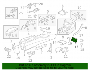 Накладка центральной консоли Honda Civic X FC 16-21 черная, под прикуриватель, с заглушкой, мелкие царапины