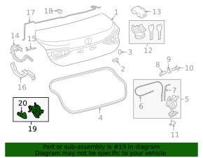 Actuator portbagaj Lexus ES250 ES300h ES350 19-22
