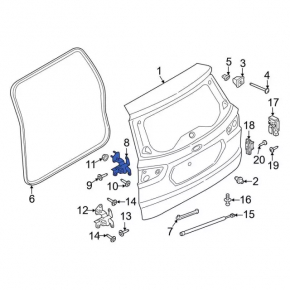 Петля двери багажника верхняя Ford Ecosport 18-22