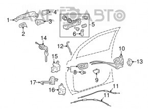 Ручка двери внутренняя передняя левая Toyota Sienna 11-20