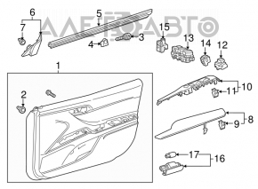 Управление стеклоподъемником передним левым Toyota Camry v70 18-21 auto, с накладкой, с управлением зеркалами, потертость