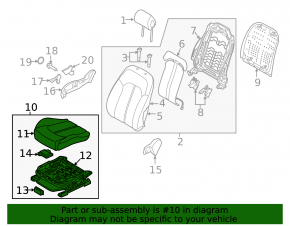 Пассажирское сидение Hyundai Sonata 18-19 без airbag, механич, ткань серое