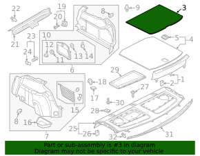 Ковер багажника (ткань) Audi A3 8V 15-16 4d