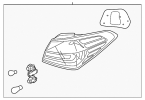 Lampa exterioară, aripa dreaptă, Kia Forte 4d 17-18, restilizată, halogen, nou, neoriginal