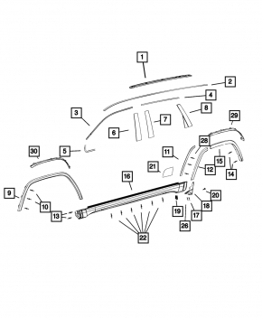 Capacul aripii din față dreapta Jeep Grand Cherokee WK2 14-16 în culoare