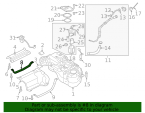 Suport rezervor combustibil dreapta Hyundai Tucson 16-21 AWD