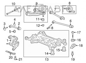 Цапфа задняя левая Honda Accord 13-17 hybrid