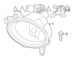 Противотуманная фара птф правая BMW 4 F32/33/36 14-20 LED, под полировку