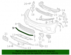 Bandă inferioară a barei de protecție față Honda Accord 13-15 2d