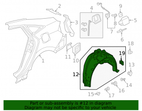 Подкрылок задний левый Honda Civic X FC 19-21 4d