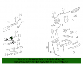 Петля двери нижняя передняя левая Audi A3 8V 15-16 4d, 5d