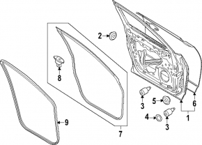 Garnitură ușă față dreapta Mazda CX-90 24-26