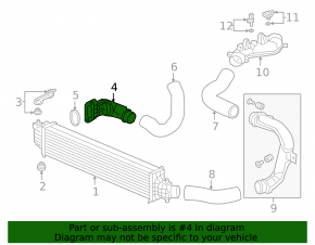 Патрубок интеркулера правый Acura RDX 19-25 Inlet