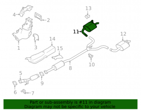 Глушитель задняя часть, бочка правая Nissan Altima 19-24 2.5 fwd