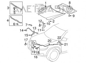 Петля капота левая Toyota Highlander 08-13