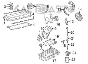 Масляный охладитель ДВС VW Jetta 11-15 USA 2.0