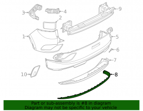 Накладка губы заднего бампера Volkswagen ID.4 21-22 серая структура