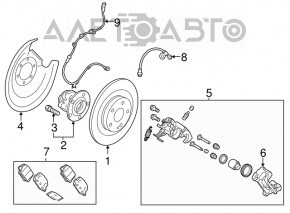 Ansamblu etrier electric spate dreapta pentru Mitsubishi Outlander 17-22