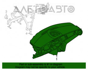 Торпедо передняя панель без AIRBAG Mini Cooper F56 3d 14-21 черн под большой монитор