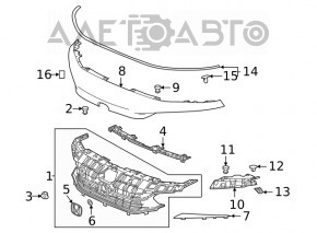 Молдинг решетки радиатора левый Honda Civic XI FE/FL 22-26