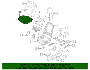 Водительское сидение Mitsubishi Outlander 22-26 с airbag, электрическое, подогрев, комбинированная кожа черная