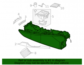 Консоль центральная подлокотник Mercedes W167 GLE 350 450 20-23 кожа черная, под чистку, царапина
