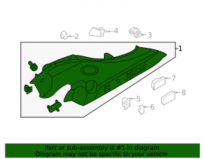 Ornament montan stânga spate pentru Land Rover Range Rover Velar 18-20 difuzor negru, 1280 wați