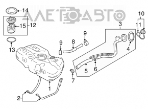Заливная горловина топливного бака Nissan Versa 12-19