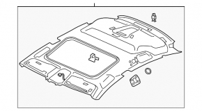 Обшивка потолка Audi A6 C8 19-23 под панораму, черная