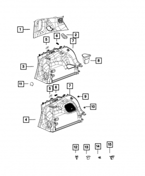 Обшивка арки нижняя правая Jeep Compass 17-21 серая