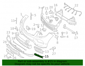 Молдинг решетки ПТФ левый Mercedes W166 ML 12-15