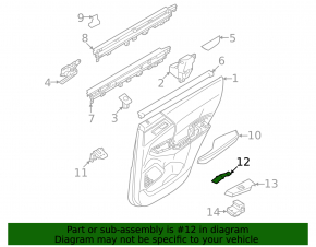 Capac mâner interior ușă stânga față Mitsubishi Outlander 22-26 negru
