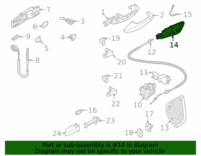 Mâner interior ușă spate stânga Audi A3 22-26 negru