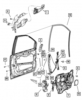 Замок двери передней левой Jeep Compass 11-16