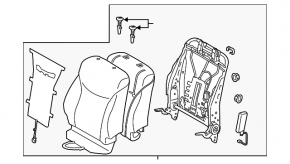 Водительское сидение Toyota Prius 30 12-15 без airbag, механическое, велюр серый, под химчистку