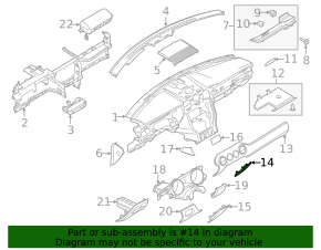 Накладка передней панели правая нижняя Ford Mustang mk6 15-23 серая