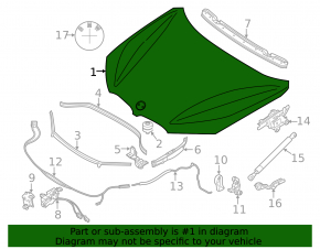 Капот голый BMW X1 F48 16-22 черный 475