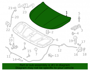 Капот голый Kia Sorento 21-23 2.5