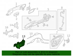 Ручка двери внутренняя задняя левая Honda Civic XI FE/FL 22-26 серая