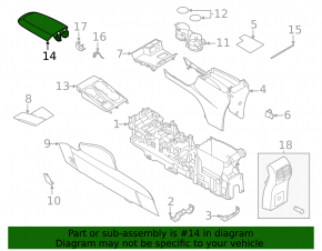 Подлокотник центральной консоли Ford Escape MK4 20-26 кожа черный, потертости
