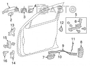 Ручка двери внутренняя передняя правая Toyota Camry v50 12-14 usa хром