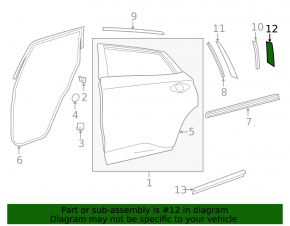 Ornamente ușă spate dreapta Nissan Murano 15-24 negru