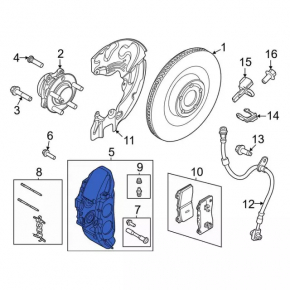 Суппорт в сборе передний левый Ford Mustang Mach-E 21-26 красный