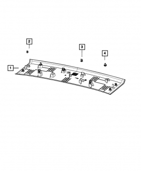 Накладка потолка задняя Jeep Grand Cherokee WL 21-26 черная, long