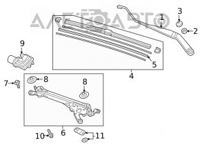 Поводок дворника правый Honda Insight 19-22