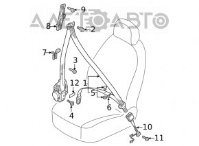 Centura de siguranță pentru pasageri Audi A4 B9 17- bej, pentru curățare