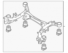 Подрамник задний Audi A4 B9 17-20 FWD микротрещины 2 С/Б