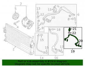 Трубка кондиционера компрессор-печка Ford Focus mk3 15-18 1.0T рест