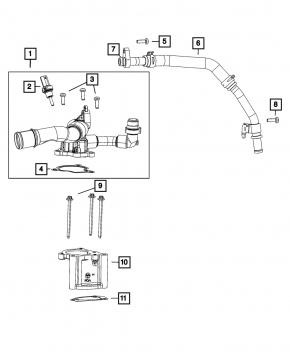 Корпус термостата Jeep Grand Cherokee WL 22-26 PHEV