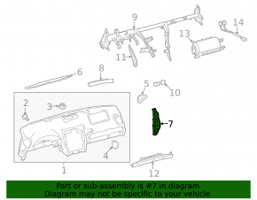 Накладка торпеды боковая левая Lexus IS250 IS350 06-13 черная